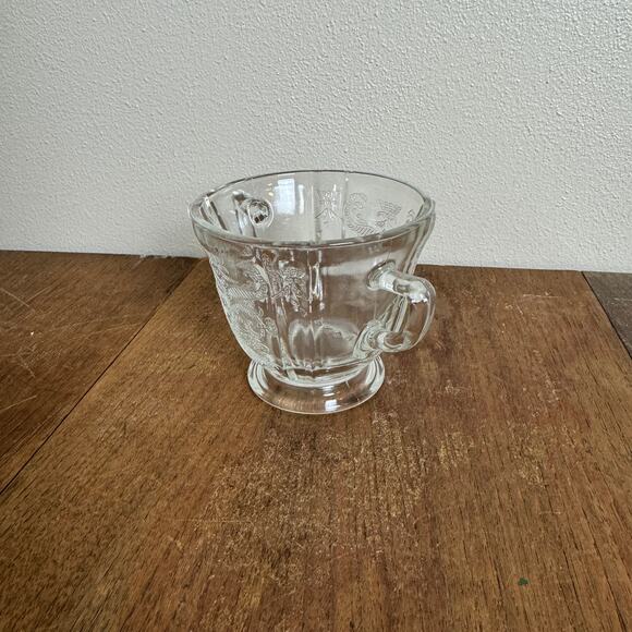 Vintage Clear Glass Depression Era Madrid Pattern Sugar Bowl - Picture 2 of 8